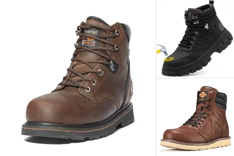 Detailed view of Best Men’s Steel Toe Work Boots